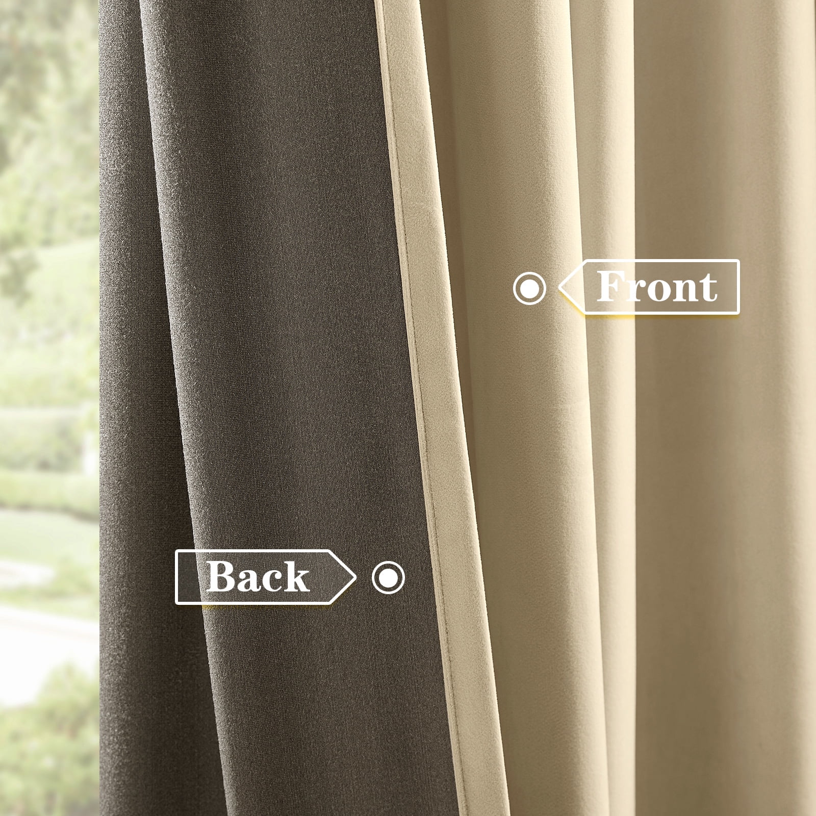Galenzoov 40*84 inch 2 Panels Pinch Pleated Velvet Curtains for Home, Blackout Heat Blocking Window Curtains with Hooks for Bedroom,Living room,Office,Ivory