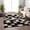 Black, variant on Addison Rugs Mayfield Washable Cowhide Boxes Taupe Runner Rug, 2'3" x 7'6"