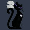 thumbnail image 2 of Junior's Lost Gods Halloween Full Moon Black Cat Heart  Racerback Tank Top Indigo X Large, 2 of 4