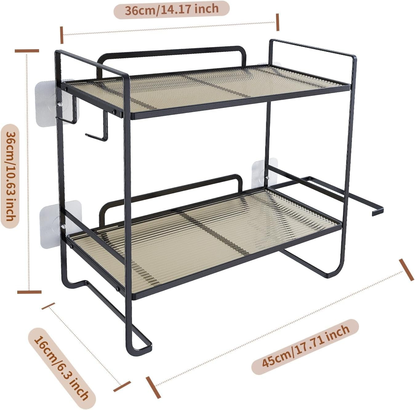 Over Toilet Storage Shelf, 2 Tier Bathroom Vanity Organizer, Metal Space Saving Shelf for Bathroom Organization,Toilet Tank Storage Rack