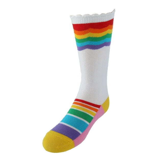 Jefferies Socks Girl's Rainbow Striped Knee High Socks (3 Pair