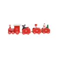 thumbnail image 5 of Red Christmas Wooden Mini Train Tabletop Ornament, 4-Car Connected Train Decor with Snowman Bear Figurines for Xmas Home Mantel & Table Decor, 5 of 5
