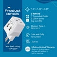thumbnail image 4 of Ceptics CTU-11A Switzerland Travel Adapter Plug - Type J - Dual USB Device, 4 of 11