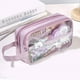 thumbnail image 5 of Pencil Case Transparent Large Storage Pen Pencil Pouch Pencil Bag Pen Marker Stationery Bagpink, 5 of 6