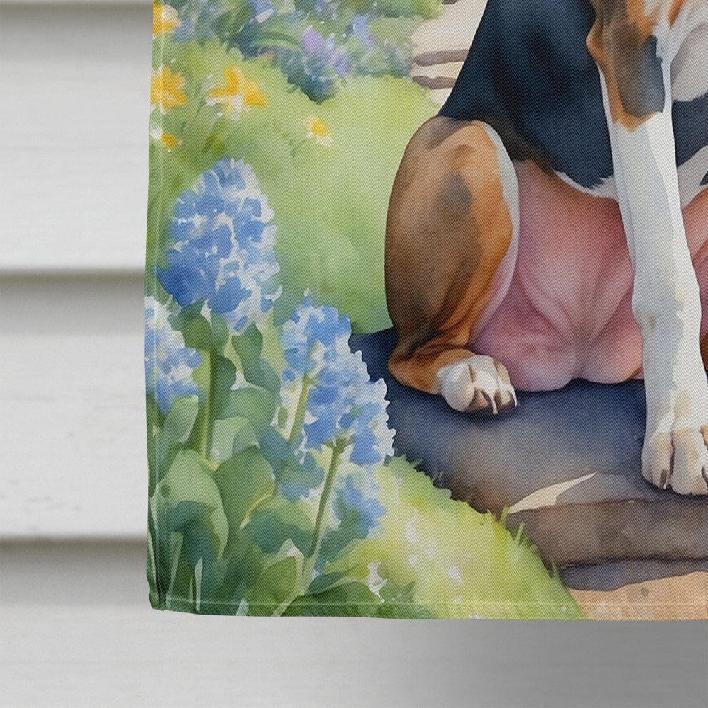 American English Coonhound Spring Garden House Flag 28 in x 40 in