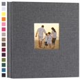 thumbnail image 1 of Potricher Álbum De Fotos De Lino Con Tapa Dura, 4 X 6, 1000 Fotos, Gran Capacidad, Para Bodas Familiares, Aniversarios, Vacaciones De Bebé (Gris, 1000 Bolsillos), 1 of 5