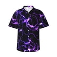 thumbnail image 1 of Fotbe Galaxy Lightning Camisa Hawaiana para Hombre Unisex – Camisa Casual de Verano con Botones de Manga Corta de Algodón y Lino,Large, 1 of 7