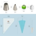 thumbnail image 5 of Wenburg Russian Piping Tips Set - Cupcake Decorating Kit - 25 Large & 4 Small Nozzles (incl. Leaf attachments), 3 Adapters, 1 Silicone and 30 Disposable Piping Bags, Manual (Deluxe), 5 of 5