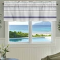 thumbnail image 3 of Gray Stripe Farmhouse Short Window Curtain Valances, Modern Abstract Art Navy Blue Striped Rustic Rod Pocket Kitchen Valances for Living Room Bedroom Bathroom Cafe 54" x 18", 3 of 8