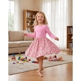 thumbnail image 2 of Lanbubble Toddler Girls Long Sleeve Dress A-Line Casual Play Dresses Size 2-3T, 2 of 5