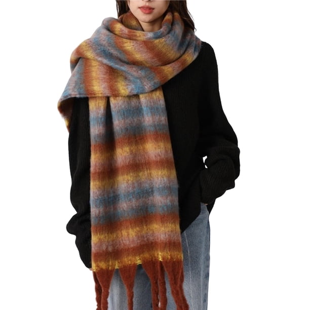 Bufanda cálida de invierno for mujer, chal largo, bufandas grandes, bufandas gruesas for clima frío, bufandas grandes y gruesas de gran tamaño.