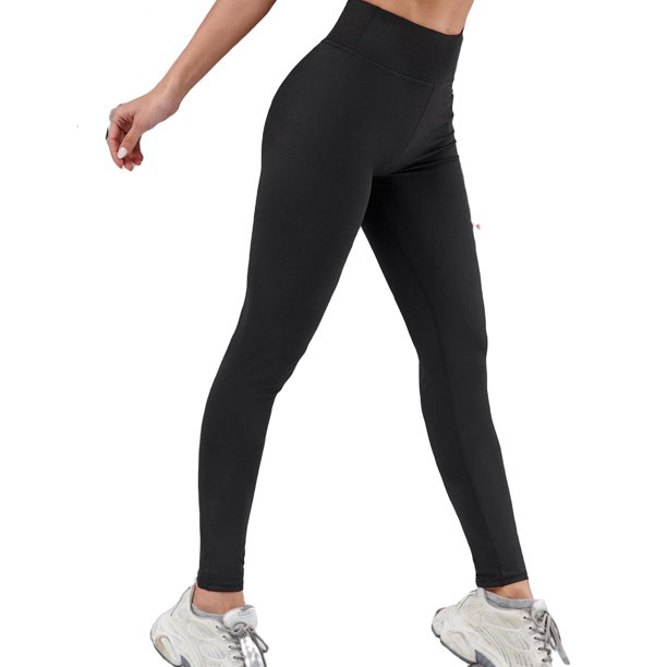 Womens Activewear Sports Leggings Solid Leggings Black M