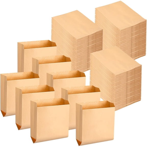 Waxed Kraft Feminine Hygiene Liner Bag, Business Restroom Bathroom Personal Dispensers 7.5 x 10" Waste Receptacle Paper Liners, Sanitary Napkin Disposal Bags, Kraft Bag (100 Pcs)