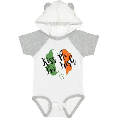 

Inktastic Kiss Me I m Irish Clover and Irish Flag Gift Baby Boy or Baby Girl Bodysuit