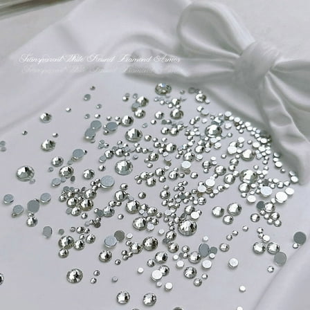 Mixed Size Flatback Rhinestones 1440pcs Clear Plastic Gems for DIY Nail Art