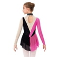 thumbnail image 2 of TSSOE Figure Ice Skating Dress for Girls Long Sleeve Skirted Leotard Sparkly Ballet Dance Dress for Performance Light Hot Pink 10, 2 of 5