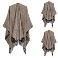 thumbnail image 3 of jsaierl Oversized Cardigans for Women Bat Sleeve Irregular Shawl Sweater Loose Open Front Lightweight Plaid Fall Sweaters for Women 2024 Jacket Plaid Sweater Cardigan Top Coat for Women, 3 of 4