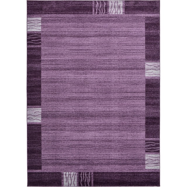 Unique Loom Del Mar Collection Contemporary Transitional Area Rug, 7' x 10', Purple/Beige