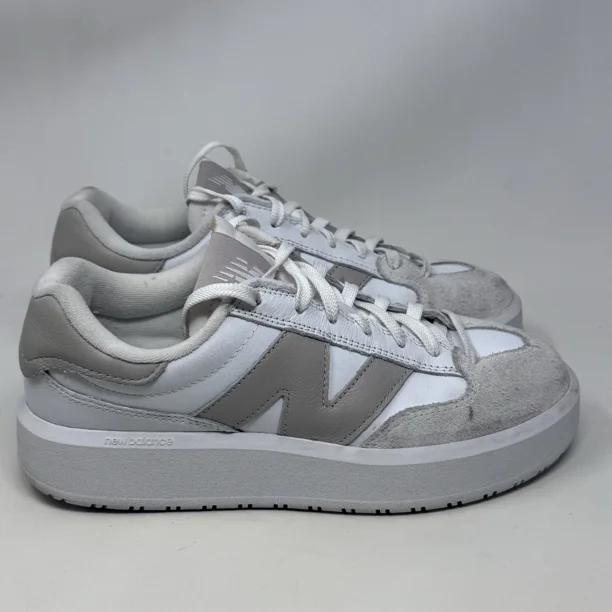 New Balance CT302 Shoes Mens 9 Womens 10.5 D White Gray Leather Suede Sneakers