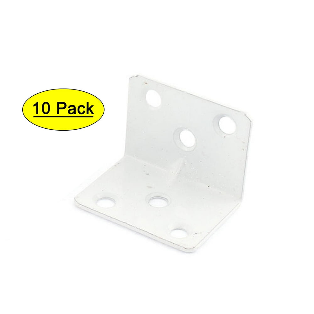 Uxcell 37 x 29 x 29mm L Shaped White Metal Corner Brace Angle Bracket