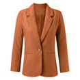 thumbnail image 5 of Women's Casual Blazers Long Sleeve Open Front Solid Business Work Office Jackets Lapel Elegant Loose Fit Coat with Pockets Z002-Orange XL, 5 of 8