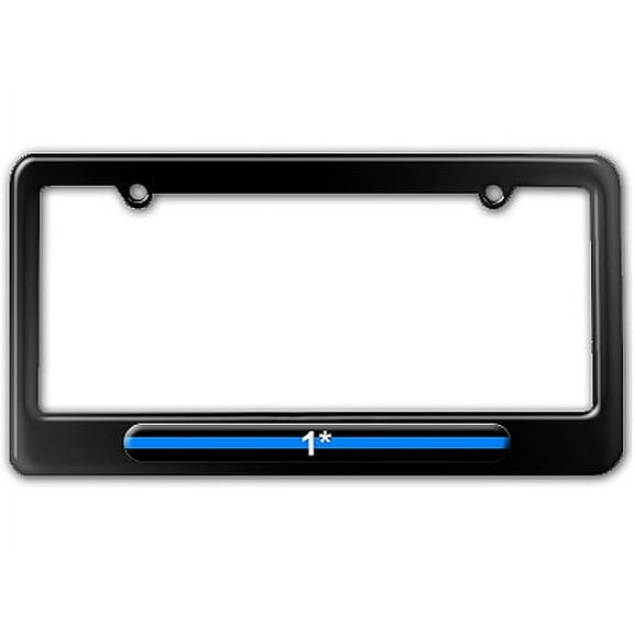 Thin Blue Line 1 One Asterisk - Police License Plate Frame