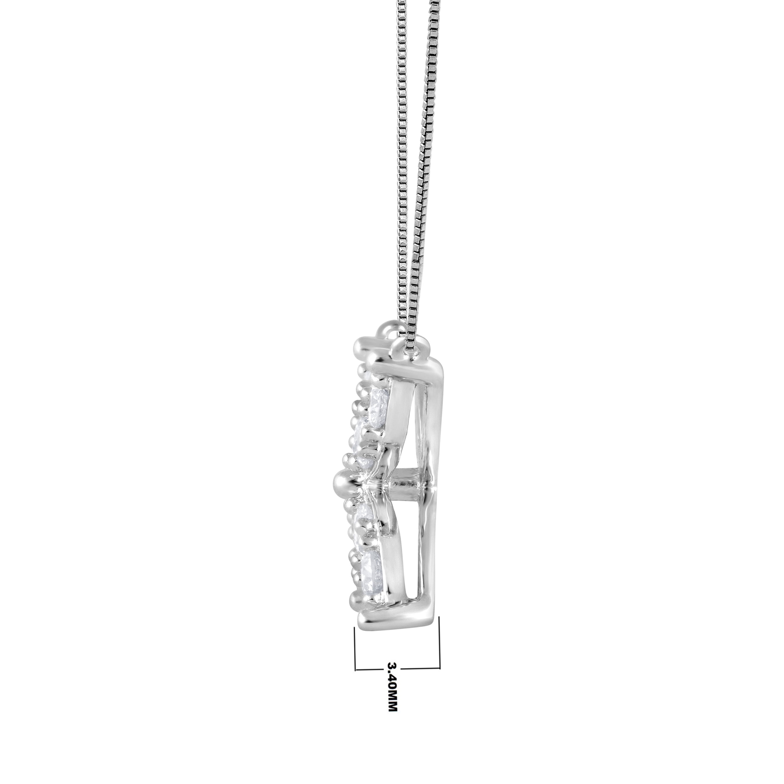 ★MIDNIGHT MOMENT.★ floral chian necklace slver Unique Moments 1/5 Ct Lab Grown Diamond Floral Pendant