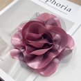 thumbnail image 4 of Satin Fabric Rose Flower Brooch for Women 5.5in Oversized Camellia Corsage Elegant Floral Boutonniere for Wedding Party Dance Banquet Ceremony Dress Accessory Handmade Jewelry, 4 of 12