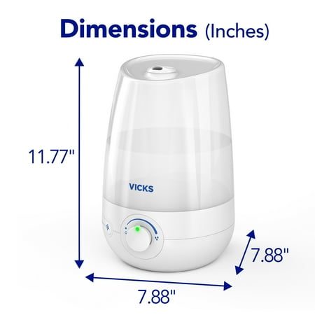 Vicks 1 Gallon Filter Free Cool Mist Humidifier, 400 Sq ft, White, VUL545