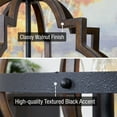 thumbnail image 2 of Kira Home Capistrano 28" Geometric Chandelier, Wood Grain Metal, Mid Century Quatrefoil Globe Lantern, Walnut Wood, 2 of 7