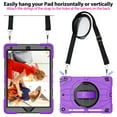 thumbnail image 4 of Dteck Case for iPad 9th/ 8th/ 7th Generation 10.2", Heavy Duty Shell with Rotating Stand/Hand/Crossbody Strap,Sturdy Shockproof iPad 10.2" Case (2021/2020/2019),Purple, 4 of 8