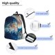 thumbnail image 3 of Disketp White Jellyfish Dansing in the Ocean Mochila de Lona Estampada, Mochila Escolar de Viaje Ligera para Estudiantes y Portátil-Medium, 3 of 5