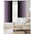 thumbnail image 3 of Blackout Curtains for Bedroom, Purple Black Ombre Room Darkening Window Drapes for Living Room, Modern Gradient Abstract Art Thermal Insulated Grommet Curtains, 42x63 inch, 2 Panels, 3 of 9