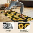 thumbnail image 4 of Black Yellow Sunflower Pattern Hot Yoga Mat Towel Non Slip for Hot Yoga - Quick-Drying Yoga Mat Cover with 4 Corner Pockets with Travel Bag - Hot Yoga Towel Non Slip 74"x26", 4 of 6