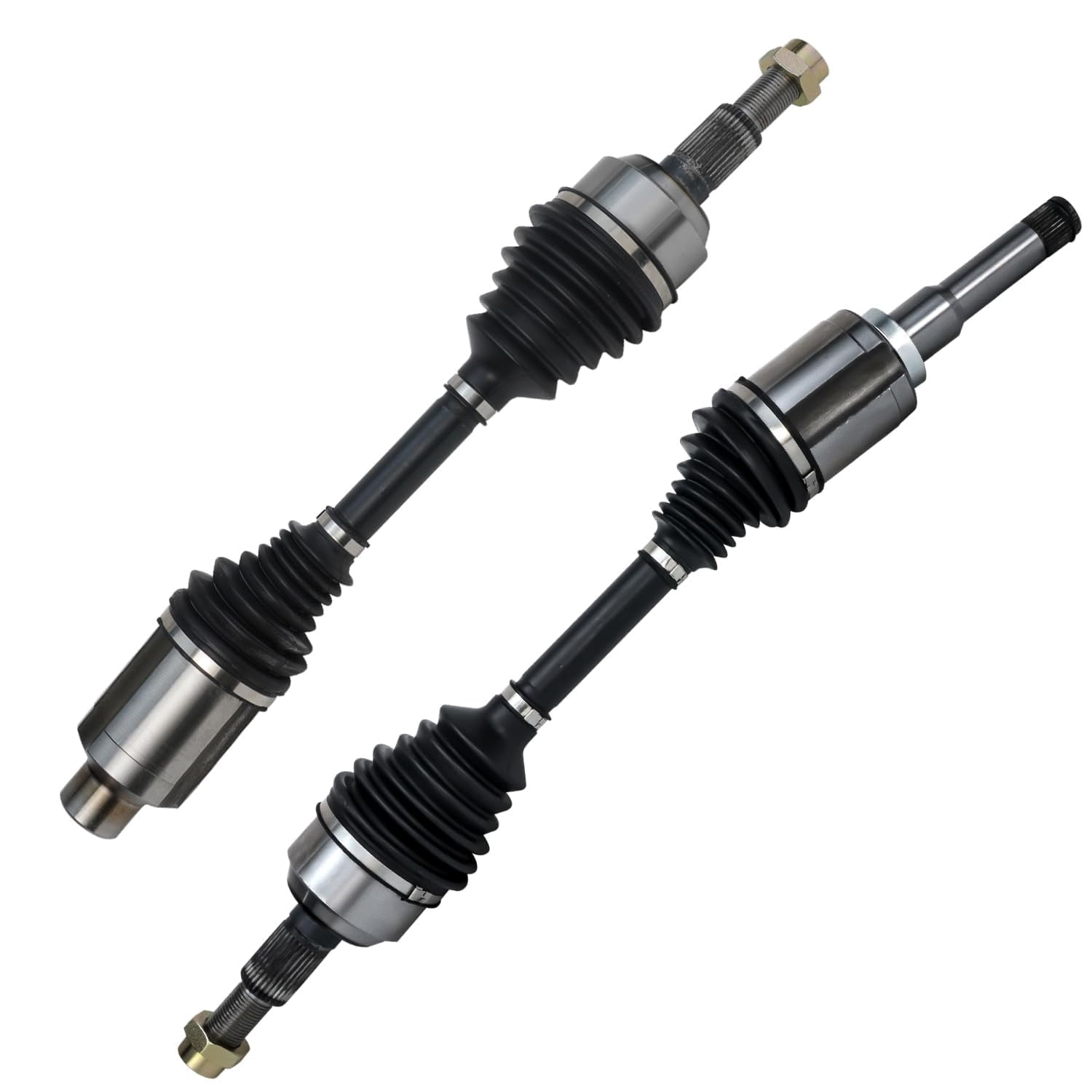 Detroit Axle - 2.4L 14pc Front CV Axles Kit for 2010-2017 Chevy Equinox GMC Terrain, CV Axles Wheel Bearing Hubs Ball Joints Sway Bar Links Tie Rods Boots