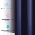 thumbnail image 3 of THD Cambridge Navy Blackout Curtains 84 Inches Long - Room Darkening Blue Curtains for Bedroom, Sleep Well Thermal Insulated Window Curtain Grommet Panels, Set of 2 (52 W x 84 L, Navy Blue), 3 of 9