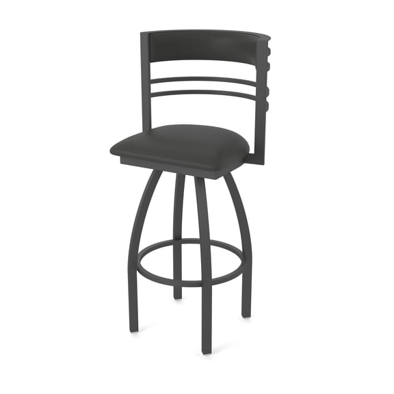 860 Hunter 30" Swivel Bar Stool with Pewter Finish and Canter Iron Seat and Back