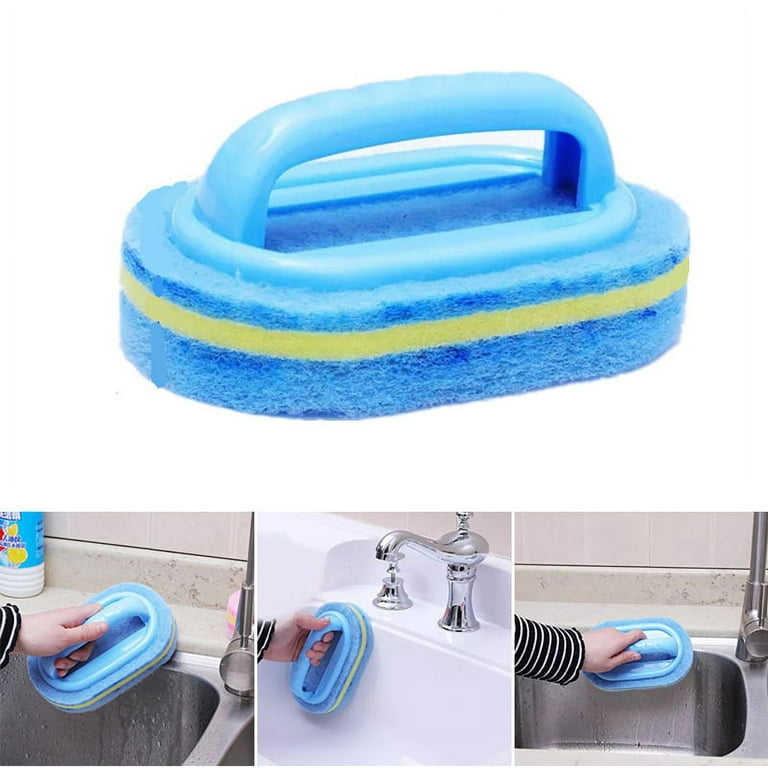 1pc Sponge Material Kitchen Bathroom Sink Pot Stove Wall Cleaning Brush