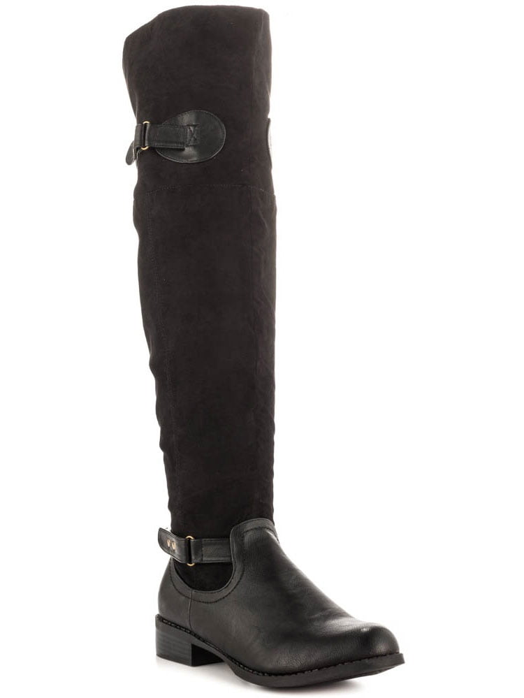 over the knee flat leather boots