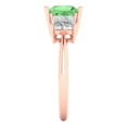 thumbnail image 3 of 2.5 ct Princess Cut Simulated Green Diamond Three-Stone Engagement Ring for Women in 18K Rose Gold, 3 of 5