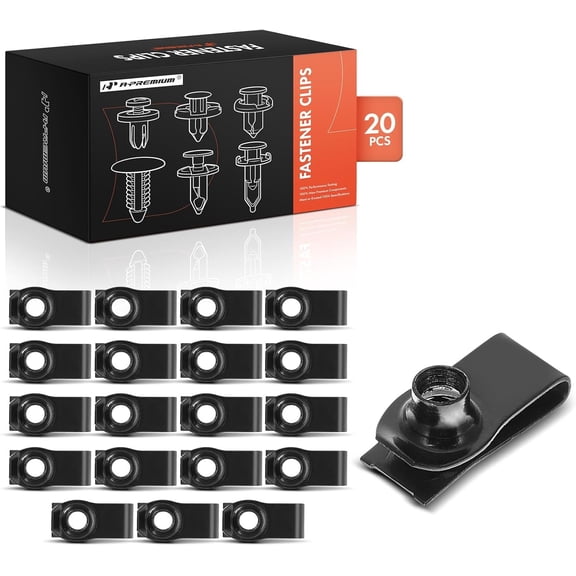 A-Premium 20PCS Metal Retainer Clip Fasteners Compatible with Chevrolet Equinox, Traverse, Tahoe, Colorado, Suburban, Express 1500 & GMC & Buick & Cadillac & Oldsmobile & Pontiac - for M8-1.25 Screw