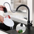 thumbnail image 1 of Kitchen Tap Extendible High Pressure Kitchen Tap 360° Swivelling Stainless Steel Mixer Tap Kitchen with Ceramic Cartridge Leak-Proof 2 Jet Types Chrome, 1 of 5