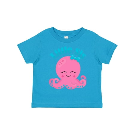 

Inktastic Cute Octopus Little Sis Gift Toddler Toddler Girl T-Shirt