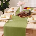 thumbnail image 6 of decorUhome Linen Table Runner, Washable Kitchen Dining Table Decoration for Home Party Decor, Green, 13 x 90 inch, 6 of 8