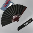 thumbnail image 3 of BAOQIN 13-Inch Folding Hand Fan, Wood Hand Held Folding Fans Chinese Kung Fu Hand Fan Decorative Folding Fans for Dance, Performance, Festival or Home Decorations （Ab）, 3 of 5