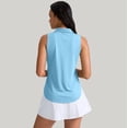 thumbnail image 6 of Womens Summer Tops Athletic Curved Collar Half Zip Breathable Sleeveless Tennis Top Shirts for Women Blue 3XL, 6 of 9