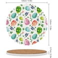 thumbnail image 3 of Round Drink Coasters 2 Pcs Easter Symbols Absorbent Ceramic Coaster with Cork Base for Coffee Cups Housewarming Gift for Home Decor, 3 of 6