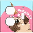 thumbnail image 4 of Metal Light Switch Plate Cover Ice Cream Pug Unicorn DOG050, 4 of 13
