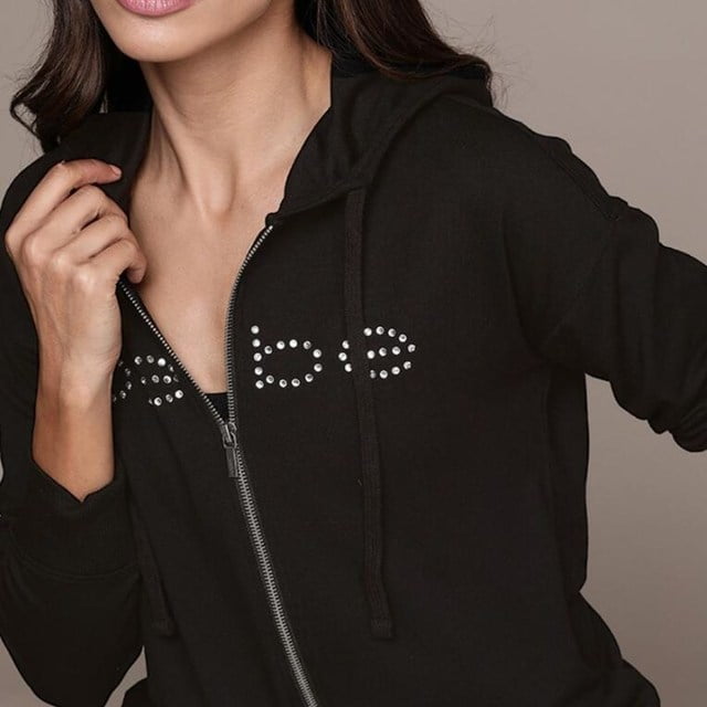 ♡bebe♡ Metallic Vegan Leather Zipper Detail Moto Jacket – bebe