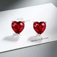 thumbnail image 5 of GKNET Women AAA Crystal Zircon 925 Silver Heart Stud Earrings Delicate Jewelry 9 Color-Sea blue, 5 of 8